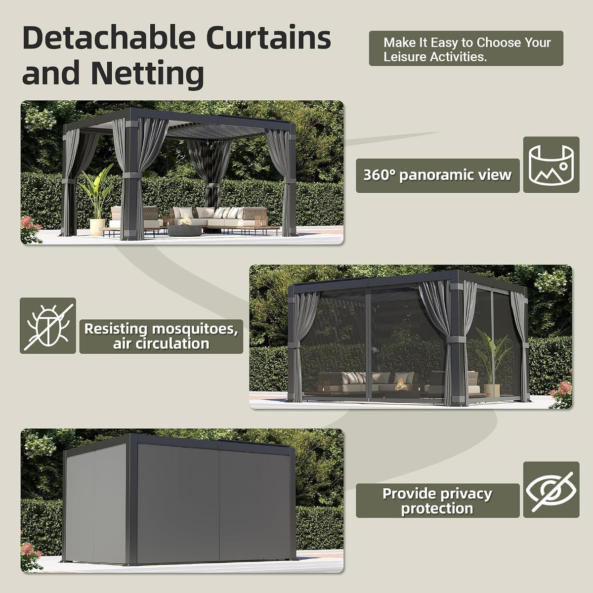 Airwire 10' x 12' Louvered Pergola