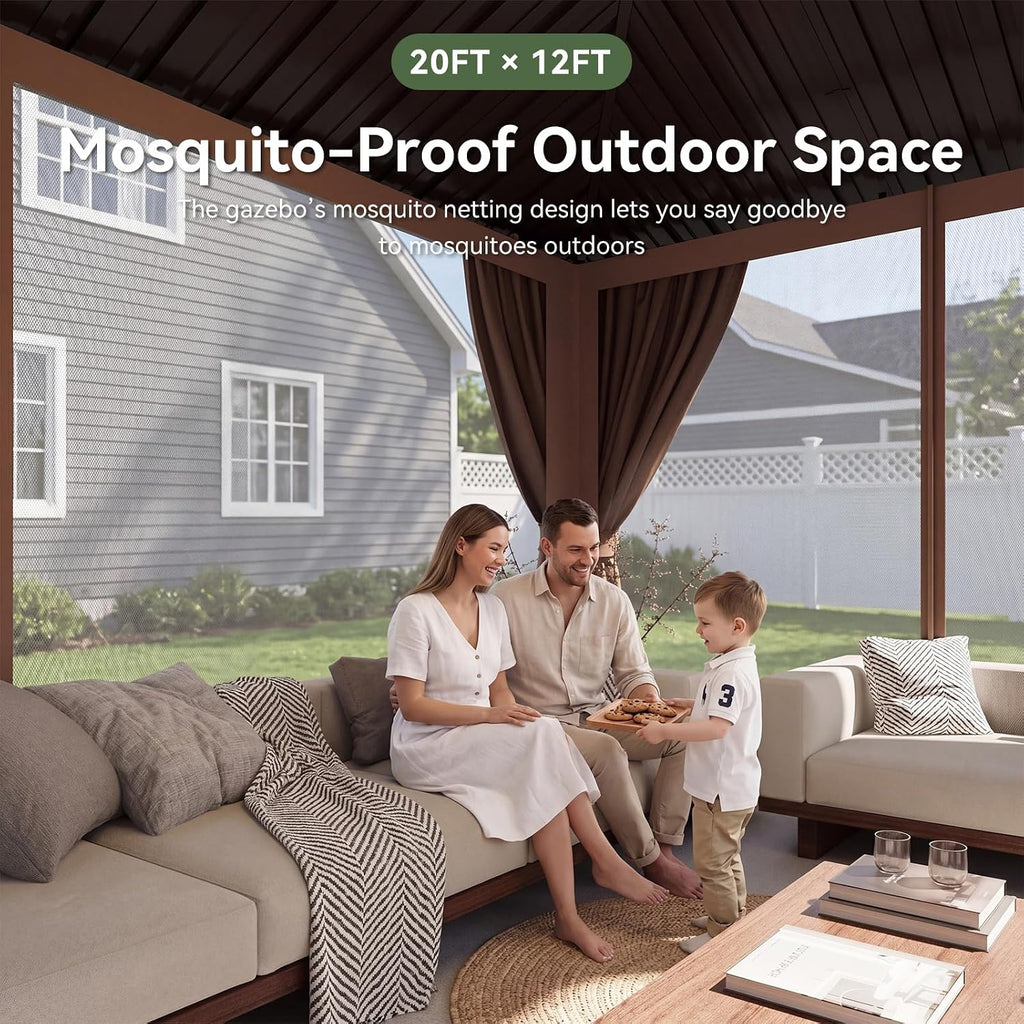 Aoxun 20' x 12' Hardtop Gazebo