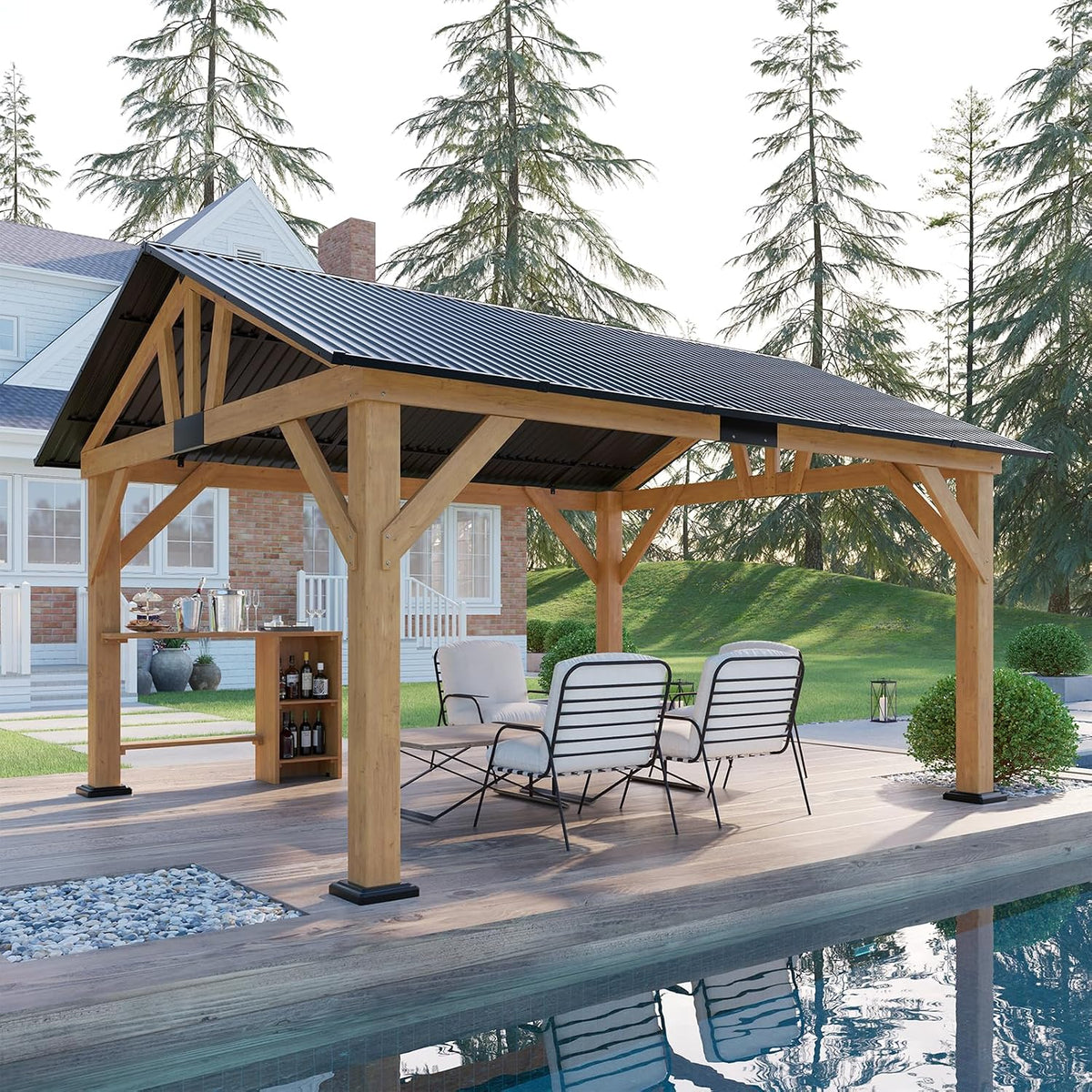 AMERLIFE 10' x 12' Wood Gazebo
