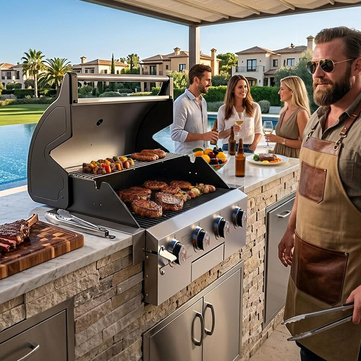 Brand-Man Built-In Built-In Gas Grill - 4-Burner