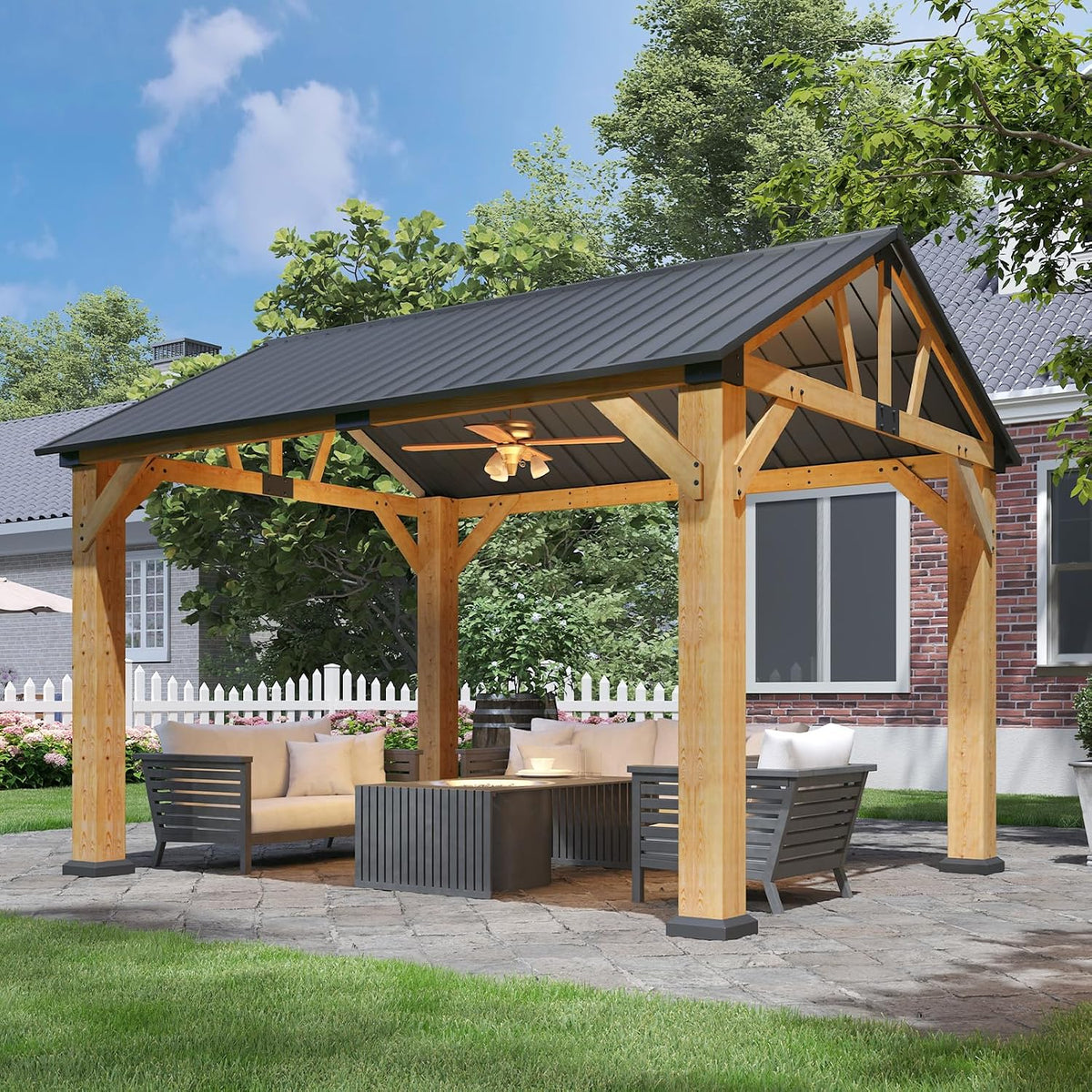 Aoxun 12' x 20' Wood Gazebo