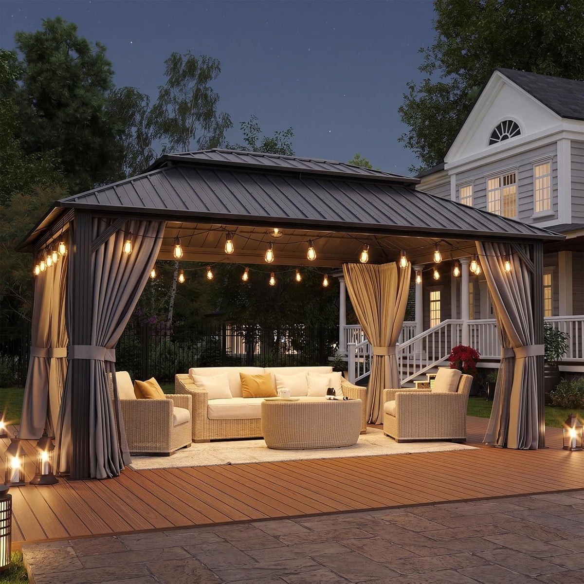 Aoxun 12' x 16' Hardtop Gazebo