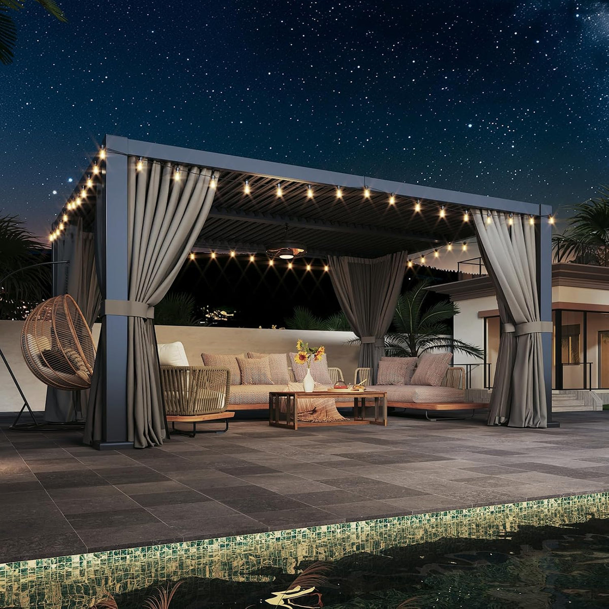 Aoxun 12' x 16' Louvered Pergola