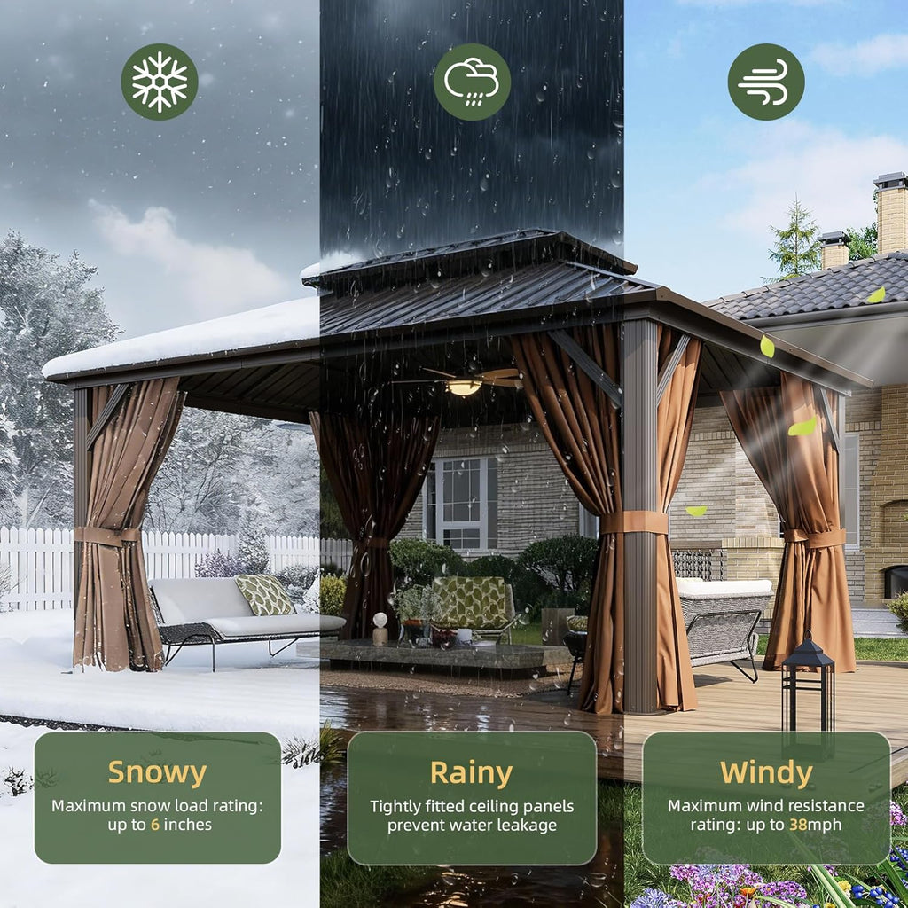 Aoxun 12' x 16' Hardtop Gazebo