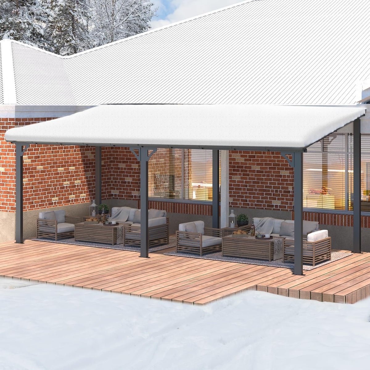 AECOJOY 20' x 8' Lean-to Gazebo