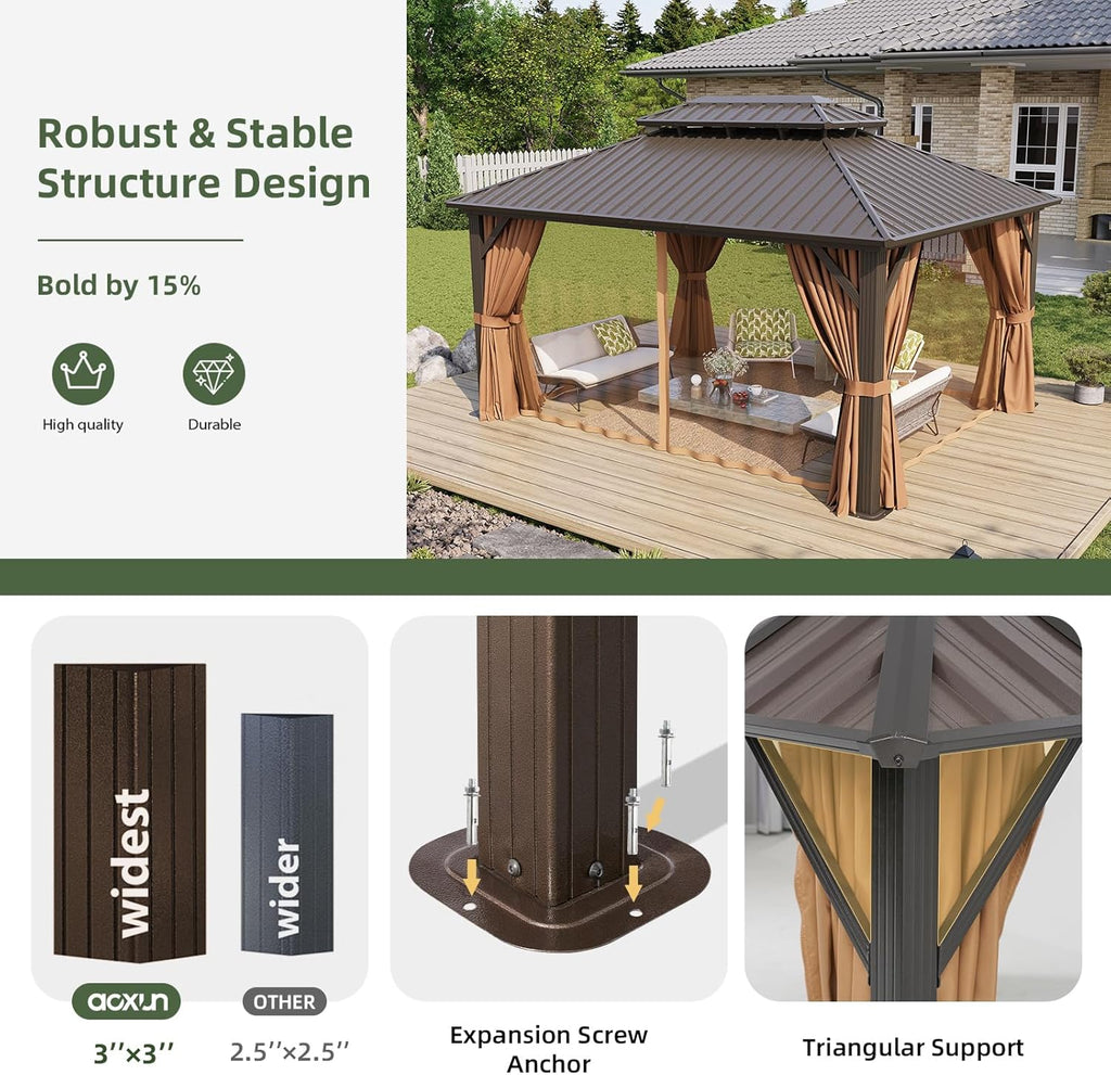 Aoxun 12' x 16' Hardtop Gazebo
