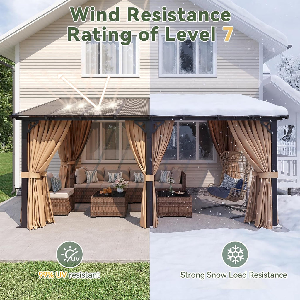 Aoxun 20' x 10' Lean-to Gazebo