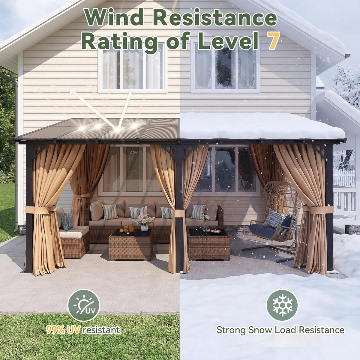 Aoxun 20' x 10' Lean-to Gazebo