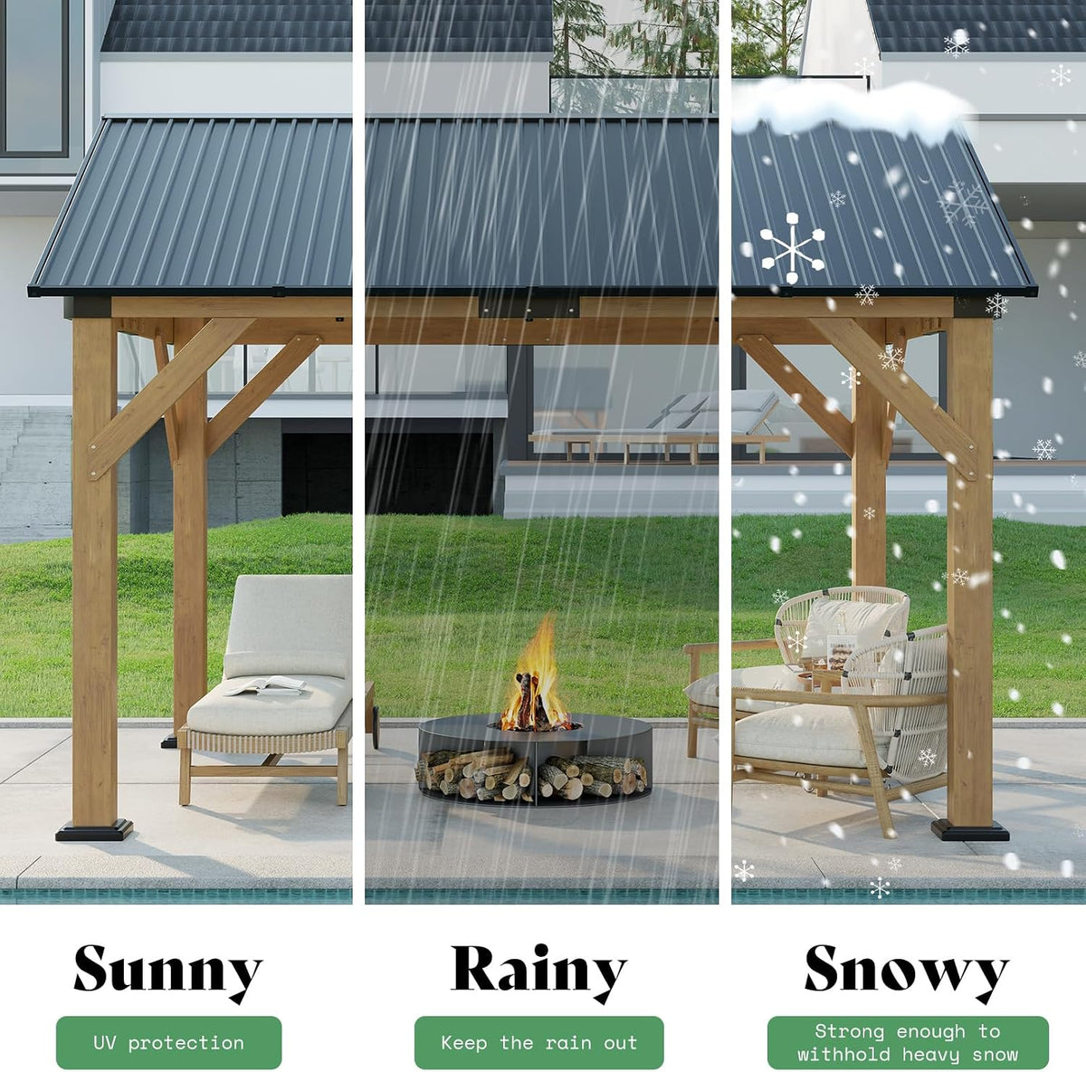 AMERLIFE 10' x 12' Wood Gazebo