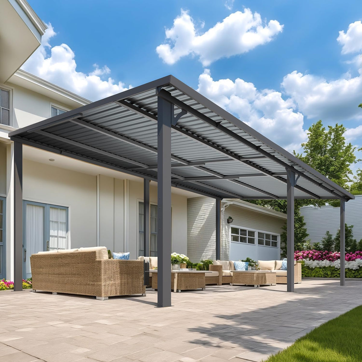 AECOJOY 20' x 8' Lean-to Gazebo