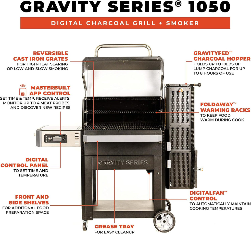 Masterbuilt Gravity Series 1050 Charcoal Smoker - 1050 Sq In