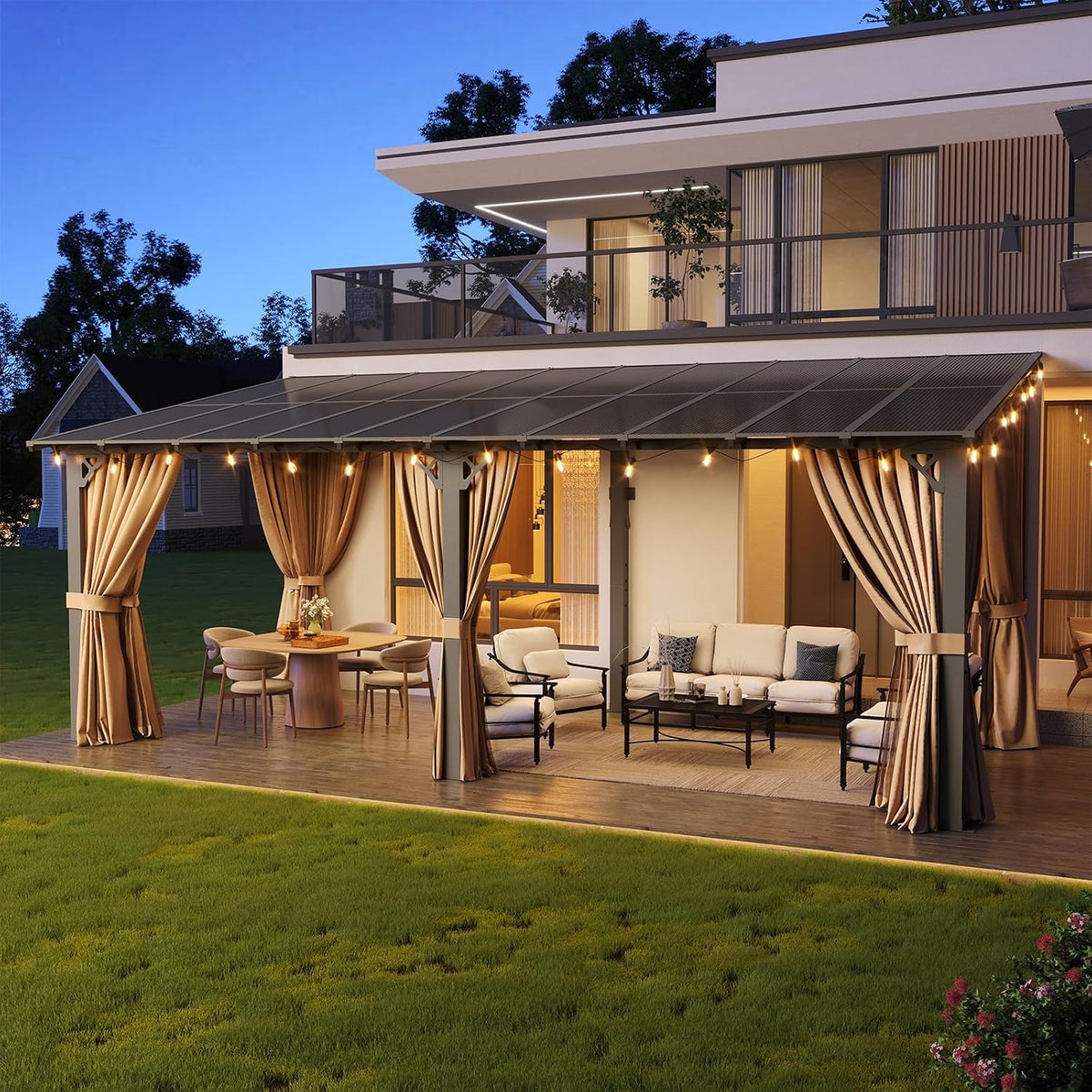 Aoxun 20' x 10' Lean-to Gazebo