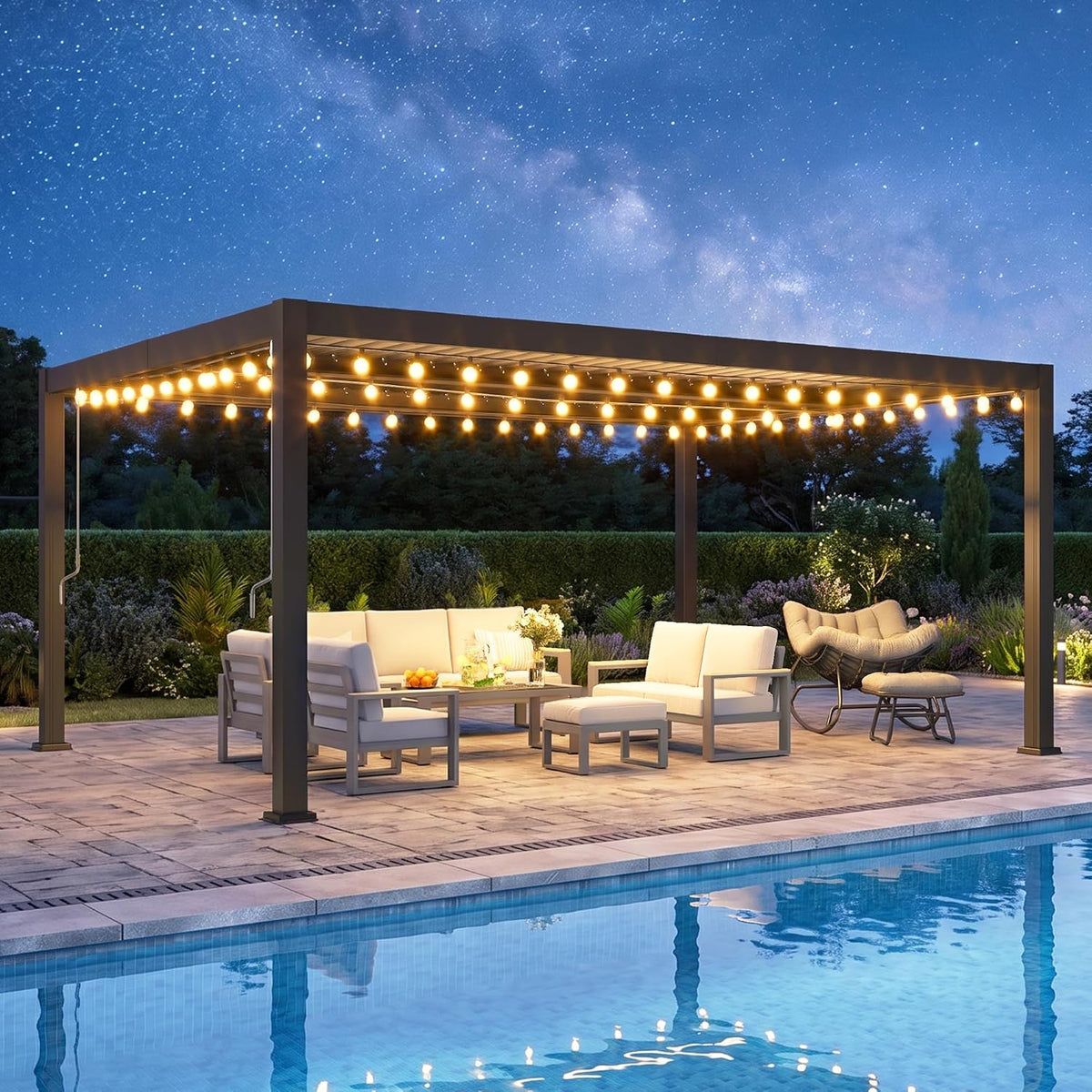 FansaFurn 12' x 16' Louvered Pergola