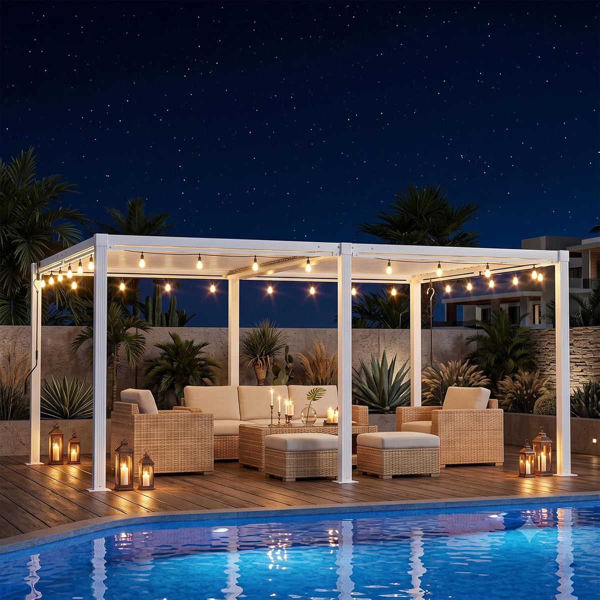 ADRERIC 10' x 13' Louvered Pergola