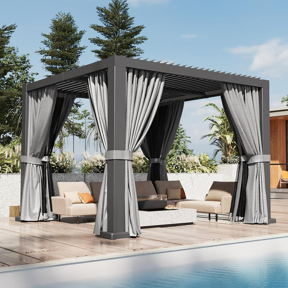 Aoxun 12' x 16' Louvered Pergola