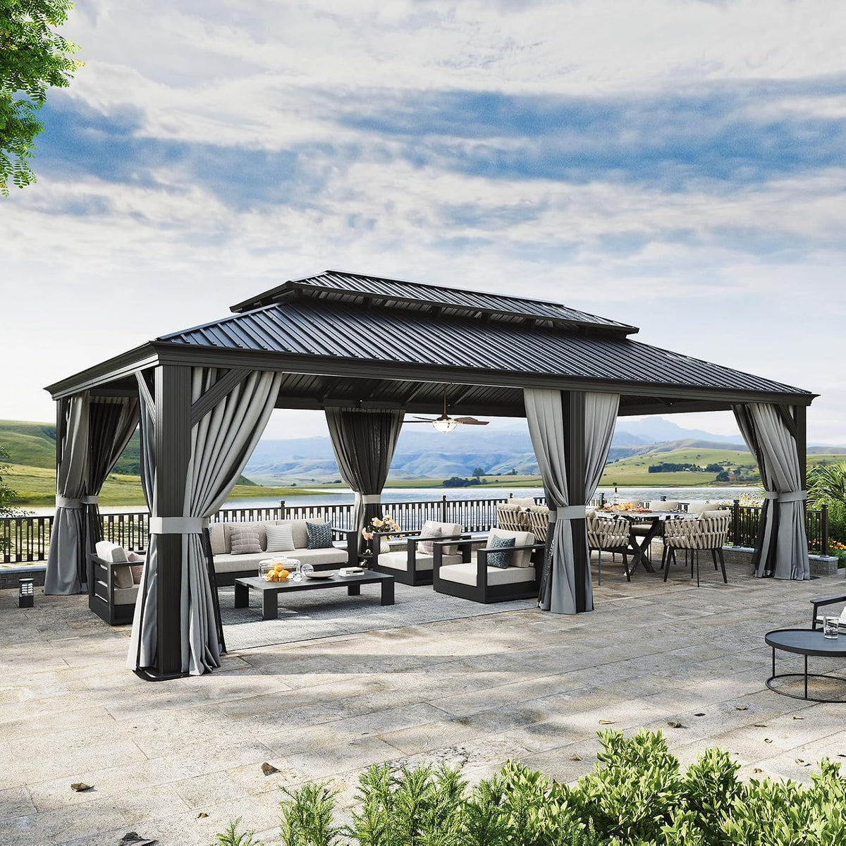 Aoxun 12' x 16' Hardtop Gazebo