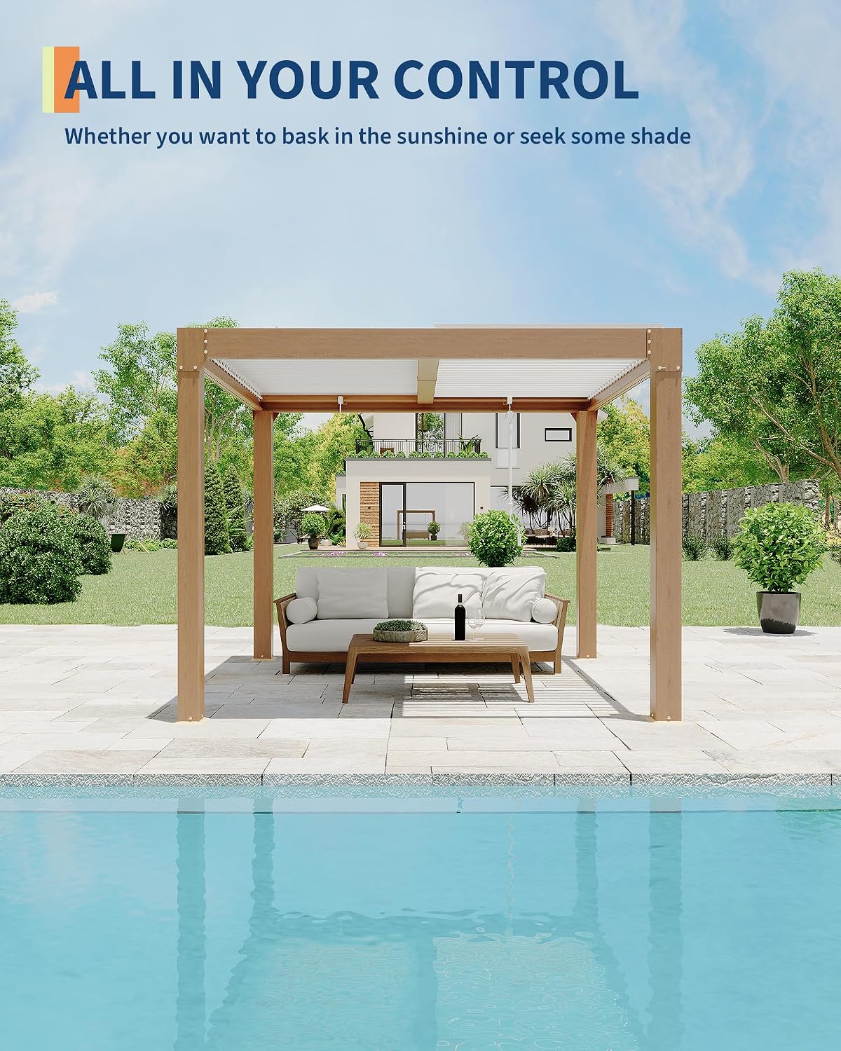 GarveeLife Louvered Pergola