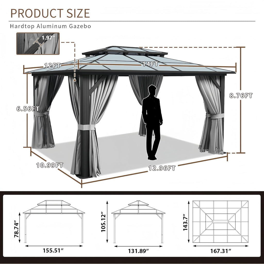 Breezestival 12' x 14' Hardtop Gazebo