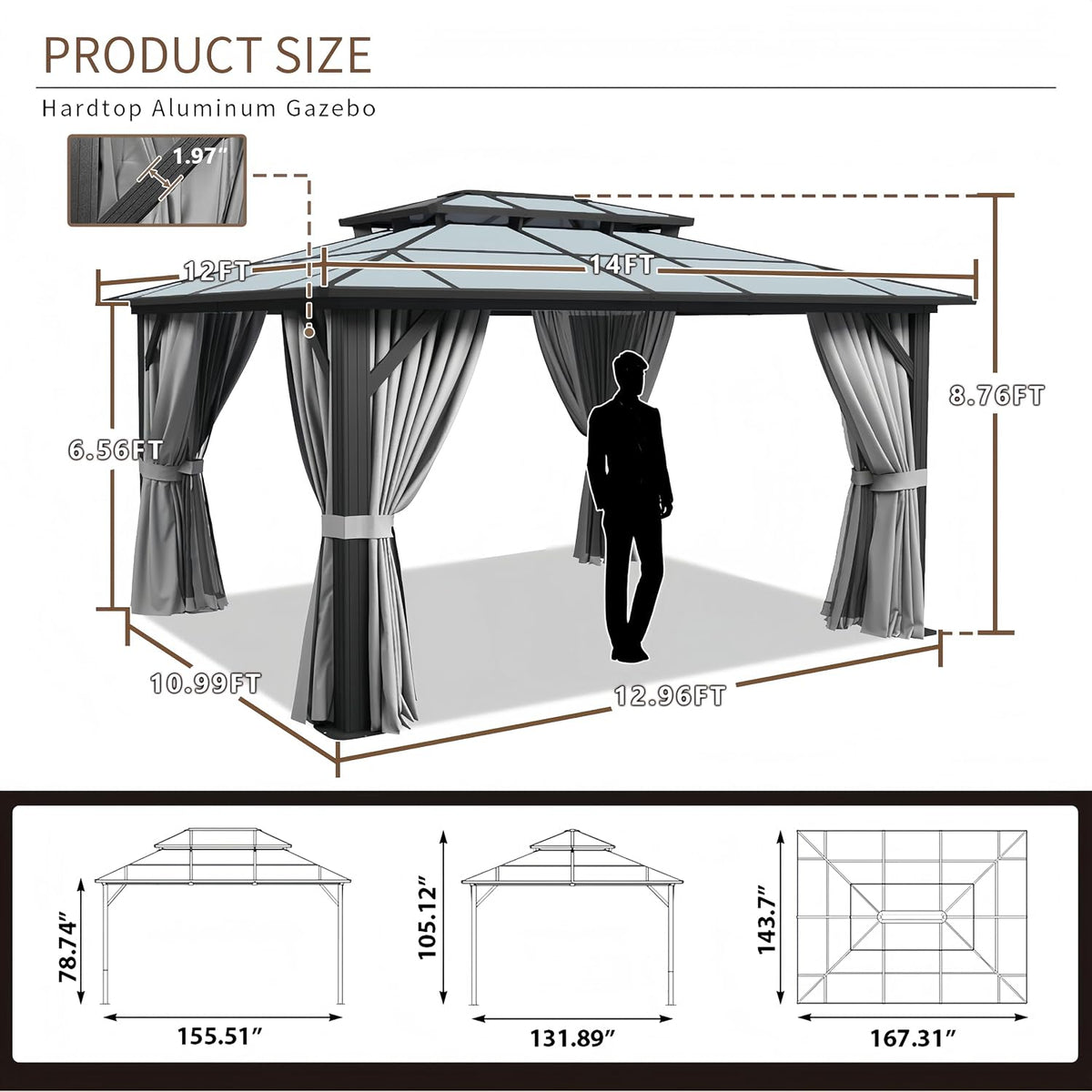 Breezestival 12' x 14' Hardtop Gazebo