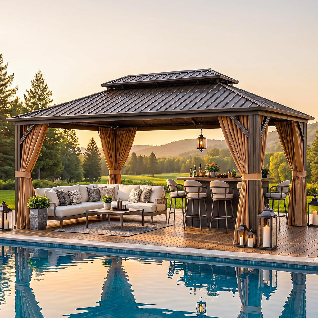 Aoxun 12' x 16' Hardtop Gazebo