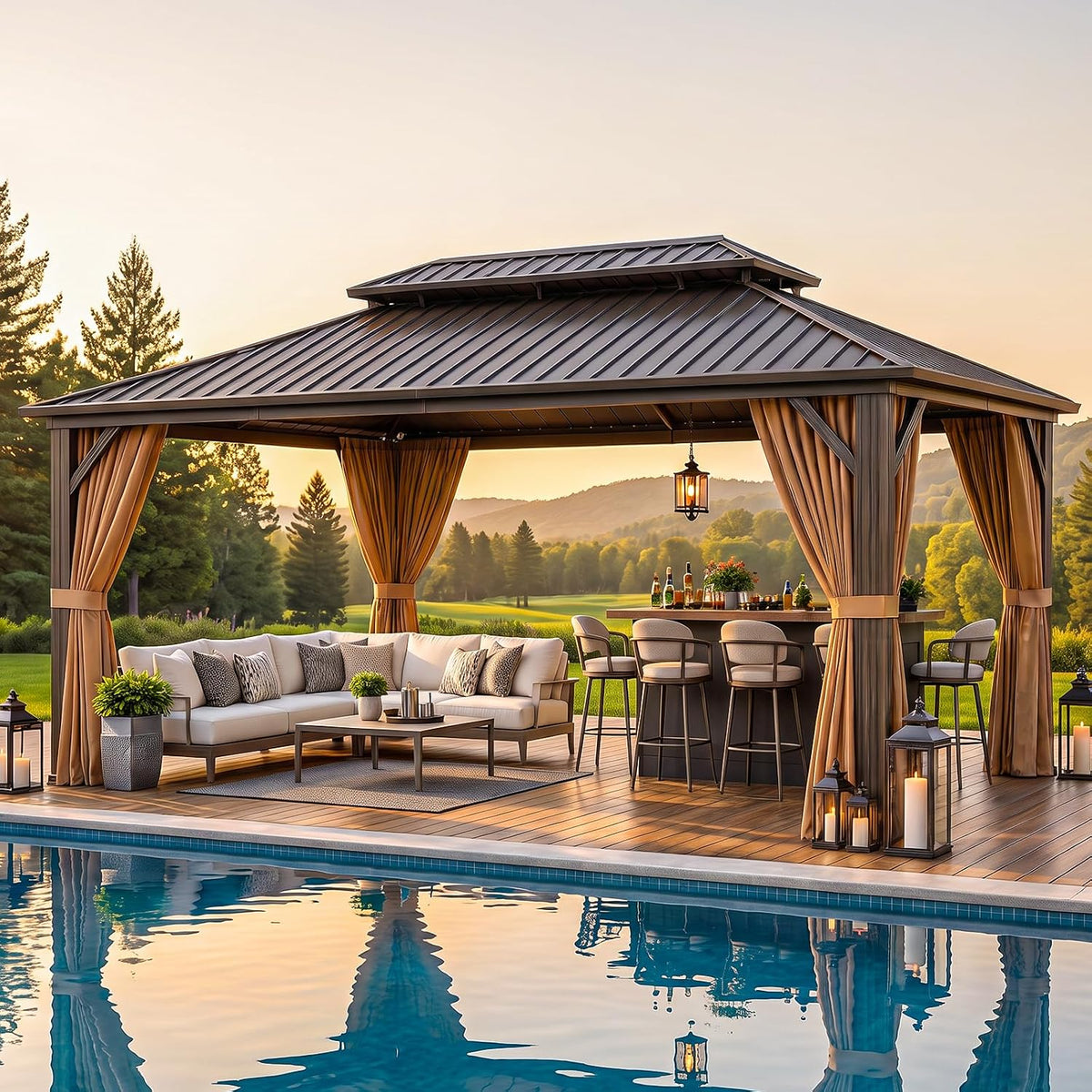 Aoxun 12' x 16' Hardtop Gazebo