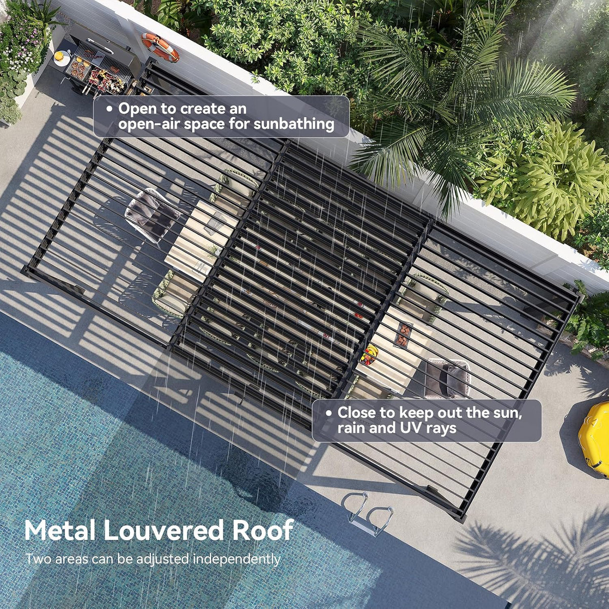 Aoxun 10' x 20' Louvered Pergola