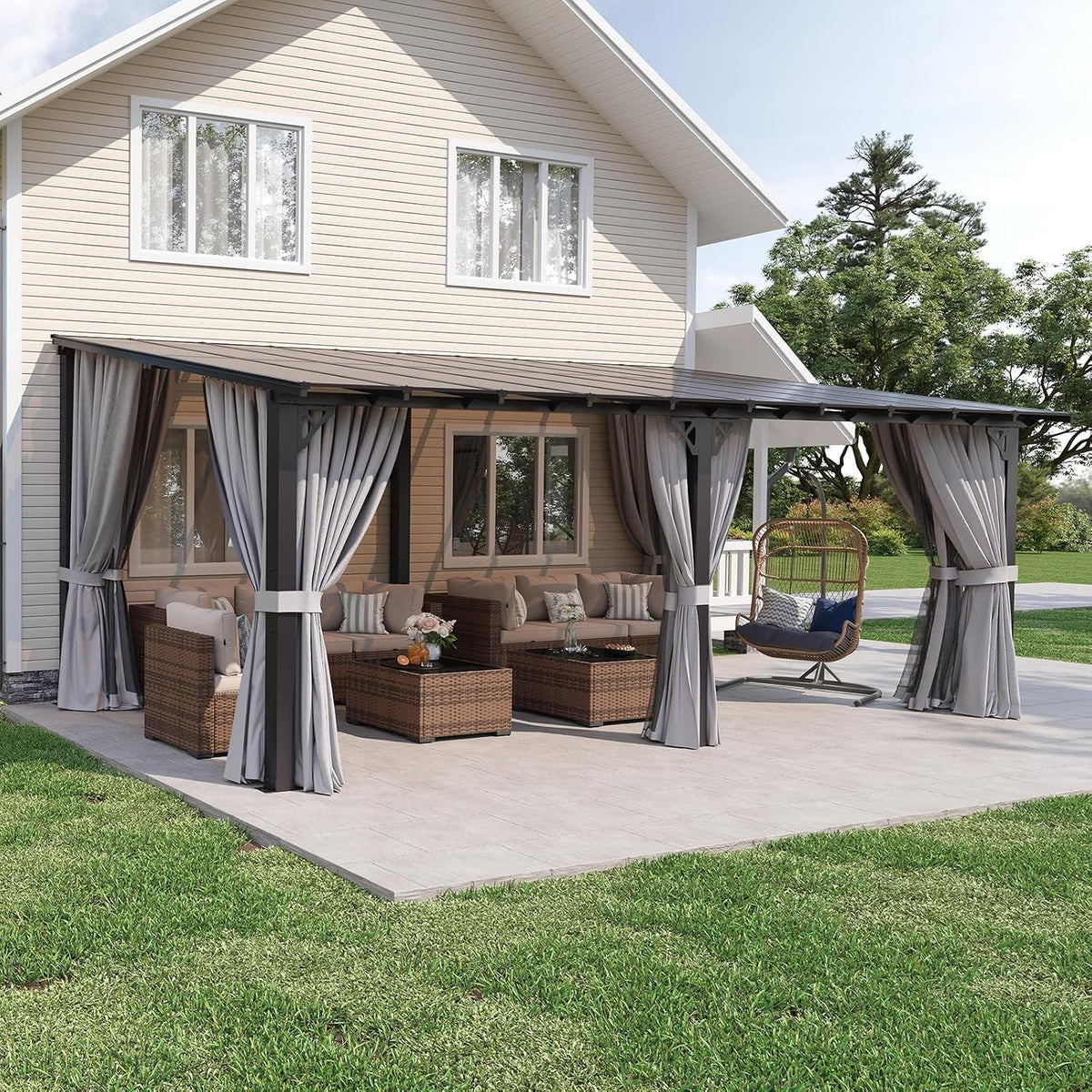 Aoxun 20' x 10' Lean-to Gazebo