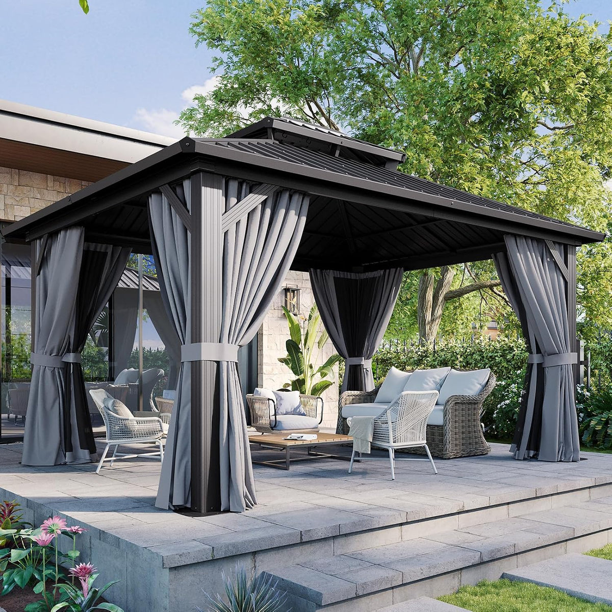 Aoxun 12' x 16' Hardtop Gazebo