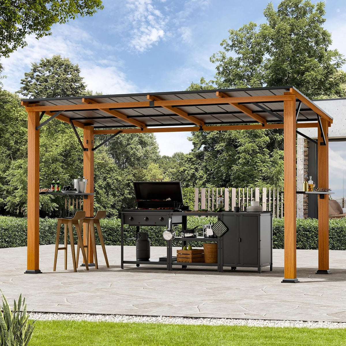 Covered Outdoor 10' x 20' Lean-to Gazebo